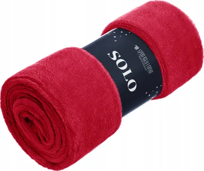 Zdjęcie produktu dla Ciepły koc 200x220 cm SOLO bordowy, milutki – Spod Igły i Nitki
