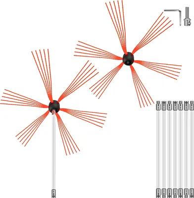 Image de VEVOR Brosse de cheminée en nylon Brosse de tuyau de poêle 8 M Robinetterie professionnelle Acier inoxydable avec tiges flexibles en nylon