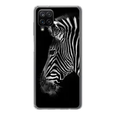 Produktbild von MuchoWow® Handyhülle Schutzhülle Hülle für Samsung Galaxy A12 Zebra - Wilde Tiere - Schwarz Silikon Softcase Handy Hülle - Bild