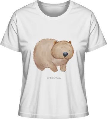 Produktbild von Mr. & Mrs. Panda Baumwoll T-Shirt Damen Wombat Größe M - Weiß - Geschenk, Motivation, Das Leben Ist schön, Gute Laune, Australien, Oberteil, Frauen, Basic, Spruch, Shirt
