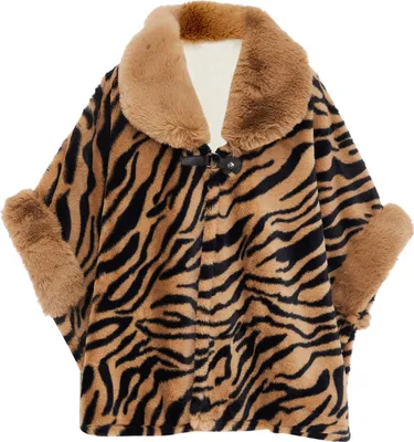 Produktbild von FRAULLY damen strickponcho - braun schwarz, M