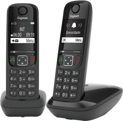 Produktbild von Gigaset AS690 Duo: Drahtloses Telefon mit DECT-Technologie, 2 Handgeräte, schwarz
