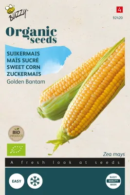 Immagine prodotto di Buzzy Organic Sweetcorn Golden Bantam - Semi biologici - Circa 3 gr | Buzzy_92420