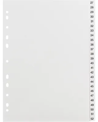 Produktbild von Soennecken Register 2119 DIN A4 1-52 volle Höhe PP weiß