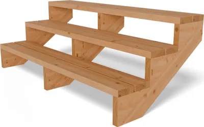 Produktbild von Terrassentreppe aus Lärche Treppe Stufen Wangentreppe Breite Größe: 3-stufig Breite: 150 cm