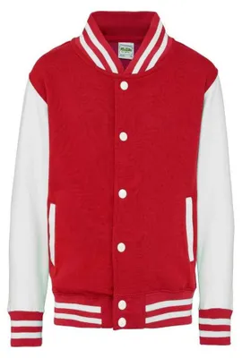 Produktbild von Awdis - Varsity-Jacke (US-College-Stil) für Kinder LT3260 (140-146) (Feuerrot/Weiß)