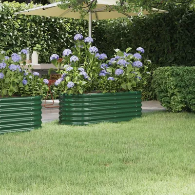 Obrázek produktu pro Vyvýšený záhon Pozinkovaná ocel 114x40x36 cm Zelená