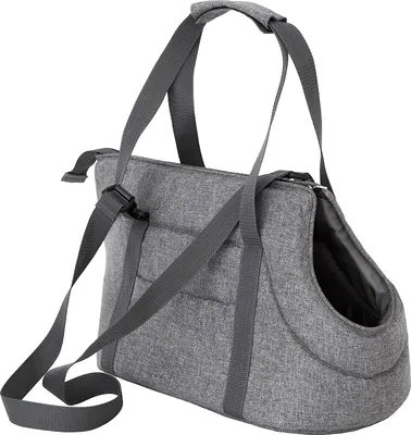 Image de Sac pour chien, boîte de transport, sac pour chat, avec bandoulière réglable, avec poches latérales, sac de voyage mains libres, gris, 1 : 20 x 42 x 22 cm