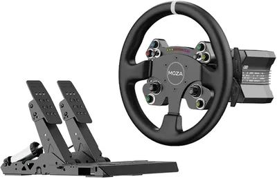 Produktbild von MOZA R9 V3 + CS V2P + SRP2 – Direct-Drive Sim-Racing-Bundle 9 Nm – PC