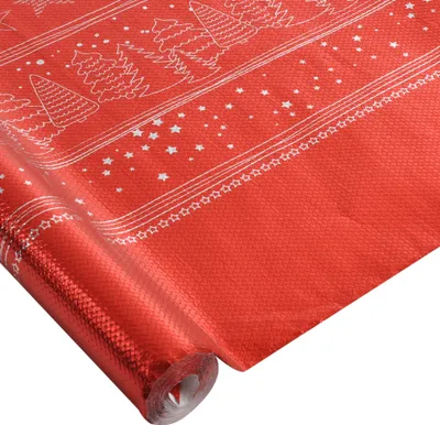 Image de Nappe en papier chromee decoree rouge
