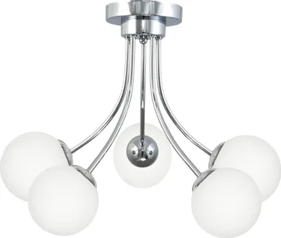 Immagine prodotto di Lampadario di design in cromo e vetro, 5 luci E14