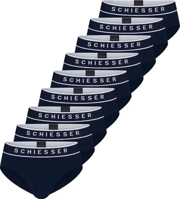 Produktbild von Schiesser 9er Pack 95/5 Baumwolle Rio Slip / Unterhose Sportlicher Webgummibund mit Logo-Prägung, Bequeme Beinausschnitte für optimalen Sitz, Angenehm weich und formstabil für täglichen Komfort dunkelblau 8