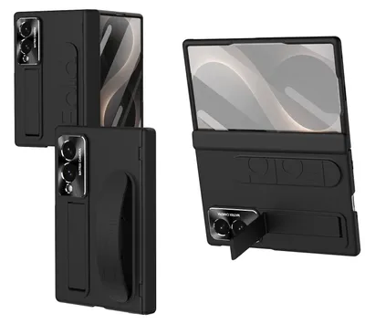 Produktbild von Hülle für Samsung Galaxy Z Fold 8 Armbandtasche mit Scharnierschutz, Eingebautem Displayschutz, Griff, Ständer Handyhülle Schwarz