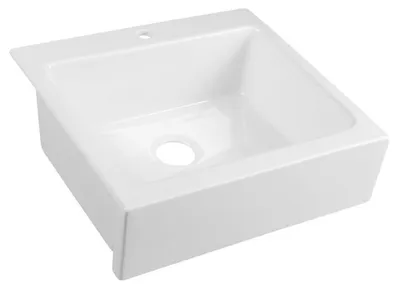 Produktbild von ARYA Keramikspüle mit Armaturloch 66x62cm, Weiß