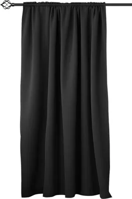 Produktbild von WOLTU Vorhang Gardinen Blickdicht mit Kräuselband für Schiene 250 g/m² Schwerer Thermovorhang, Schwarz 135x175cm (1 Stück)