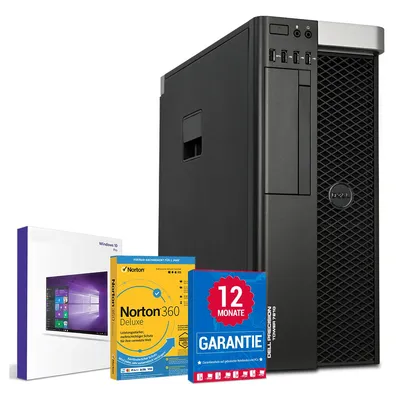 Produktbild von Dell Precision 7810 Tower PC Computer - 2x Intel Xeon-E5-2623-V3 (4.Gen) bis zu 4x 3,5GHz - 32GB RAM - 256GB SSD - Nvidia Grafikkarte - Windows 10 Pro