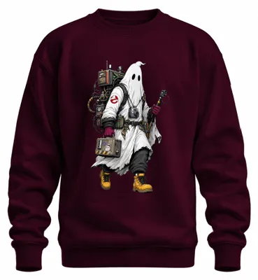 Zdjęcie produktu dla Bluza z kapturem "Łowca duchów", motyw: duchy, Halloween, cyberpunk, Japonia, lata 2000, kolor: bordo, rozmiar: M
