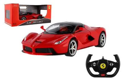 Produktbild von RC-Auto Ferrari, Marke RASTAR, rot, aus Kunststoff, 32 cm, 2,4 GHz, ferngesteuert, batteriebetrieben, Verpackungsgröße: 43 x 19 x 23 cm