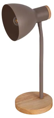 Produktbild von Tischleuchten - Schreibtischleuchte "MARIE" H: 36,5cm braun, Tischlampe im Scandi Style, aus Metall und Naturmaterialien in braun, 36,5 cm hoch, Ø 14 cm, E14-Fassung – Schnurschalter