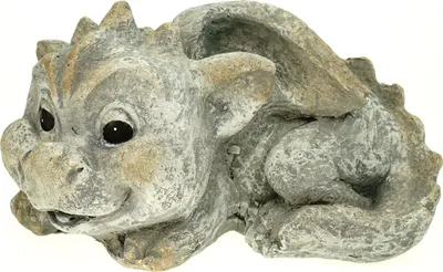 Produktbild von Süßer Garten Drache liegend Steinoptik 26 cm Figur Gartenfigur Glück Skulptur