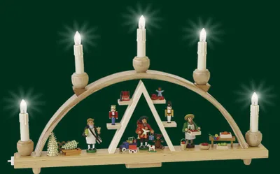 Produktbild von Schwibbogen Seiffener Weihnachtsmarkt (48x28cm) von Richard Glässer