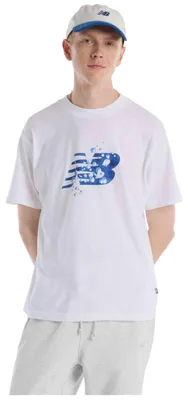 Produktbild von T-Shirt New Balance Camiseta New Balance Bubble manga corta blanco azul für Herren