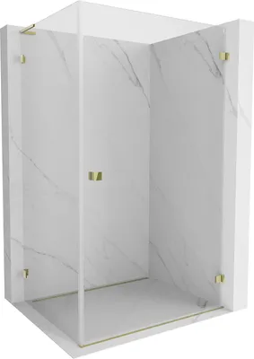 Produktbild von Mexen Lunar-B L Duschkabine schwenkbar rechts 100 x 90 cm, transparent, gold - 832L-100-090-50-00-P