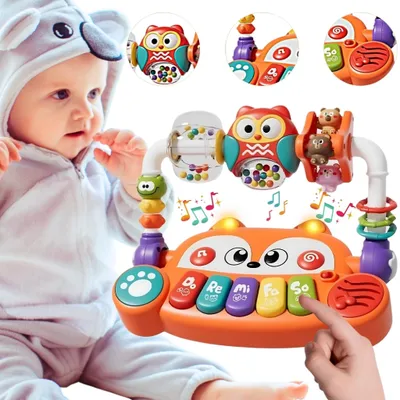 Produktbild von Woopie Baby Interaktives pädagogisches Klavier mit sensorischen Fuchs-LED-Rasseln