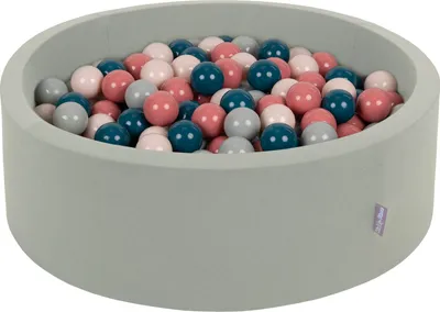 Produktbild von KiddyMoon Rundes Bällebad aus Schaumstoff, mit weichen Bällen, baby kinder bällebad, indoor kinderspielzeug, für kinderzimmer, spielbälle pastel