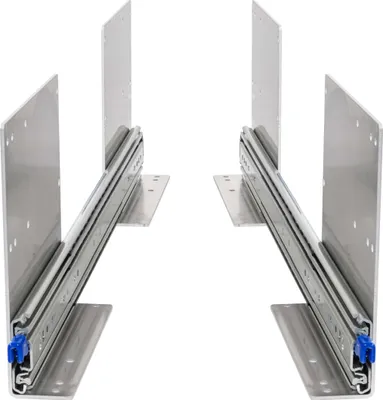 BRASOM Auszugsschienen - Schubladenschienen 600mm, 250kg, 24 inch, mit hohe Bodenmontage, Heavy Duty, Lock in/aus Schubladen Schienensystem, Kugellager, links und rechts