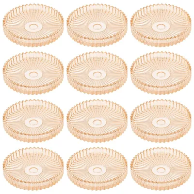 Productafbeelding van Set van 12 Glazen Kaarsenborden Licht Oranje Ø 10 cm