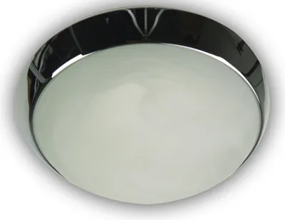 Produktbild von LED Deckenleuchte rund Alabaster Glas Dekorring Chrom Ø 40cm, LED Bürolampe