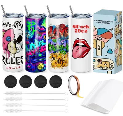 Produktbild von Set mit 4 Sublimationsbechern, 20 oz