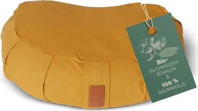 Immagine prodotto di #DoYourYoga Cuscino yoga Ganesh imbottito con gusci di grano saraceno biologico Meditazione Yoga Zen Rilassamento del corpo e della mente Cuscino lavabile a forma di mezzaluna 45x30x14