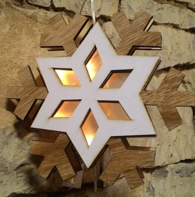 Produktbild von DECOLED Leuchtende Holzflocke, Durchmesser 20 cm