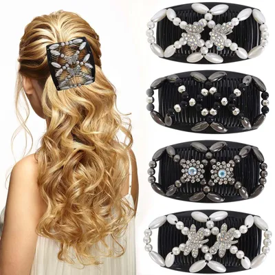 Image de Peignes à cheveux élastiques avec perles pour femmes