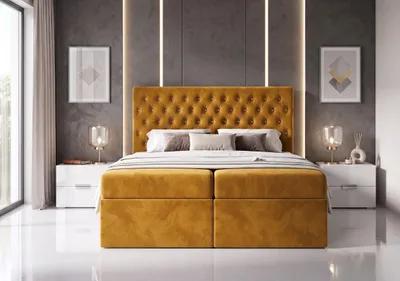 Produktbild von Boxspringbett Monet 180x200 cm Polsterbett mit Kristallen Hotelbett | Dunkelblau Magic Velvet 2215 | Mit 2 Matratzen und 2 Bettkästen