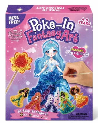 Productafbeelding van Solidchoice - Creatieve Poke-In Knutselset met 6 Fantasieheldinnen voor Kinderen