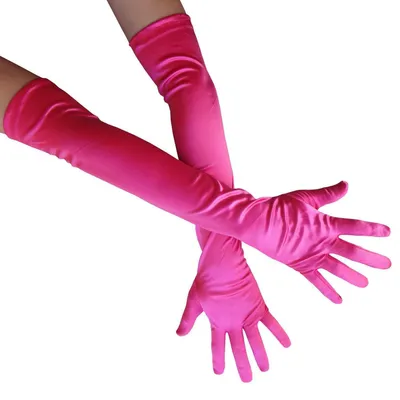 Produktbild von Lange Satin Handschuhe Damen Opernlänge Ellbogenlänge Rosa