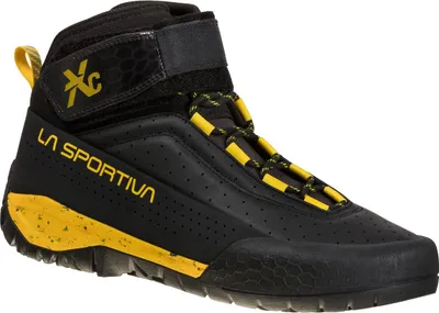 Schwarz-gelbe Zustiegsschuhe für Damen "TX Canyon" von La Sportiva mit Klettverschluss und rutschfester Sohle.