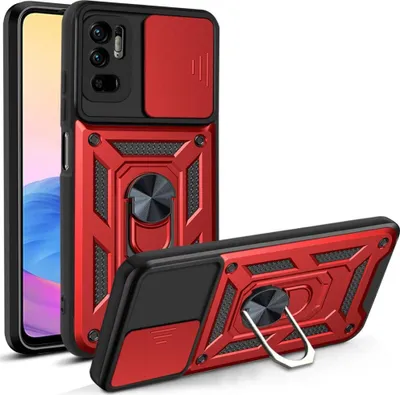 Produktbild von Xiaomi Redmi Note 10 5G Hülle - Coverup Ring Ständer Back Cover - Rot