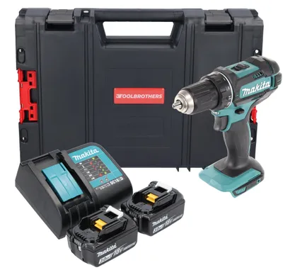 Image de Makita DDF 482 SFJ-R Perceuse-visseuse sans fil 18V 62Nm + 2x batterie 3,0 Ah + chargeur + RHINO