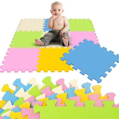 Zdjęcie produktu dla Omgoods - Mata do układania puzzli, zestaw 9 elementów, dla dzieci i niemowląt