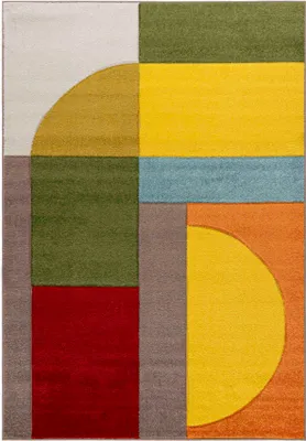 Zdjęcie produktu dla Dywan z Krótkim Włosiem Mazovia - Geometryczny, Kolorowy - Dywan do Salonu, Sypialni, Pokoju Młodzieżowego - 160 x 230 cm