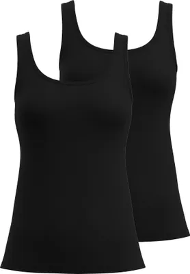Produktbild von CALIDA Damen Tank Top 2er Pack - Essential Baumwolle, Unterhemd, Top, Jersey, einfarbig Schwarz S (40/42)