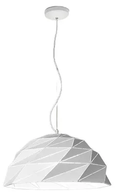 Immagine prodotto di Lampada a Sospensione in Metallo 3 Luci E27 Colore Bianco, Design Moderno con Altezza Regolabile, Diametro 56 cm, 10S46624 B - Perenz