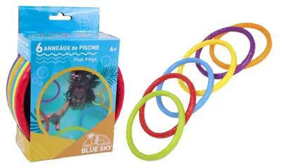 Zdjęcie produktu dla BLUE SKY - Zestaw 6 obciążonych pierścieniami - Gra w rzucanie - 048412 - Plastik - Sch