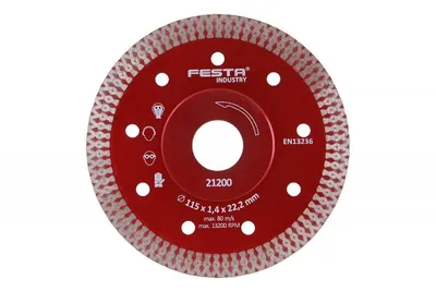 Zdjęcie produktu dla Tarcza diamentowa FESTA INDUSTRY Wymiar: 115 x 1,4 mm