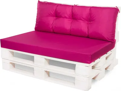 Produktbild von Palettenkissen Set Rosa  Sitzkissen 120x80x10 cm mit abnehmbarem Bezug & Rückenkissen 120x40 für Palettenmöbel