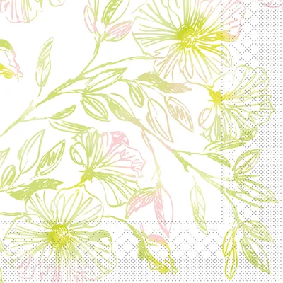 Produktbild von Tissue Serviette Kelani, 40 x 40 cm, 3-lagig, 100 Stück - Mank - Floral Blumen
